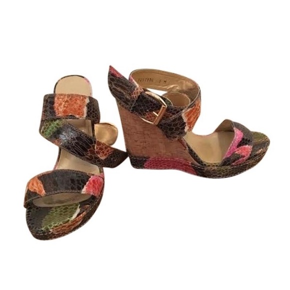 Stuart Weitzman multi-colored wedges - Picture 1 of 2
